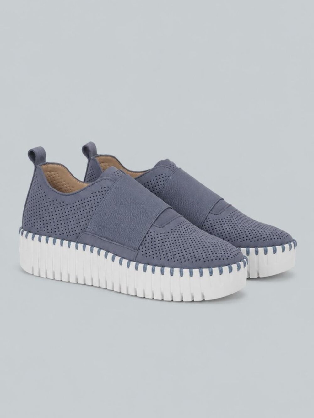 Women's Tulip Platform Wedge Flats - Grey Blue